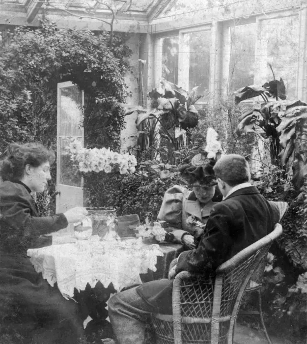 Framed Print : Afternoon tea, late 19th century Framed Print : Afternoon tea, late 19th century