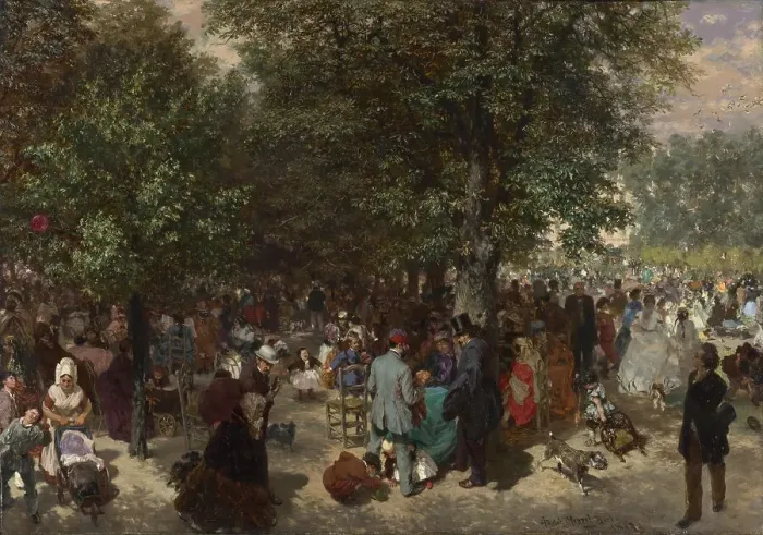 Framed Print : Afternoon in the Tuileries Gardens, 1867. Artist: Menzel, Adolph Friedrich, von (1815-1905) Framed Print : Afternoon in the Tuileries Gardens, 1867. Artist: Menzel, Adolph Friedrich, von (1815-1905)
