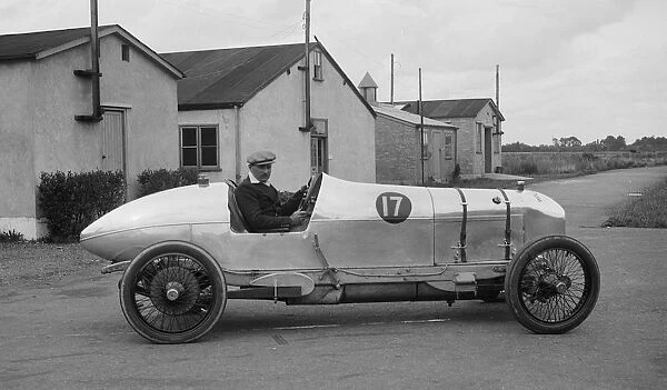 AG Miller in his Wolseley single-seater racer at Brooklands, Surrey, 1920s. Artist: Bill Brunell