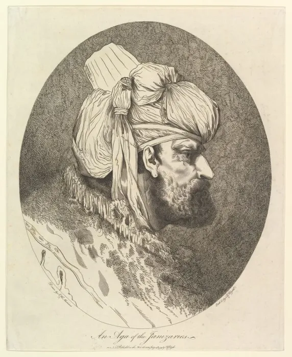 Framed Print : An Aga of the Janizaries, July 19, 1779. Creator: Robert Blyth Framed Print : An Aga of the Janizaries, July 19, 1779. Creator: Robert Blyth