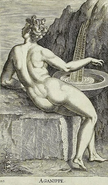 Aganippe, 1587. Creator: Philip Galle