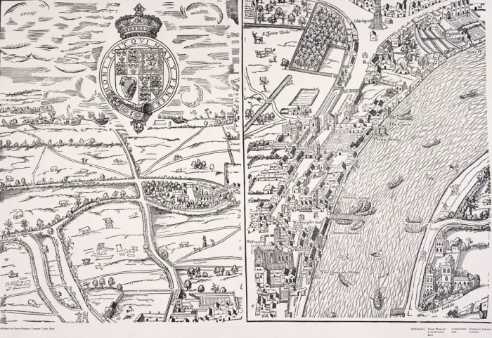 Framed Print : Agas Map of London, c1561 Framed Print : Agas Map of London, c1561