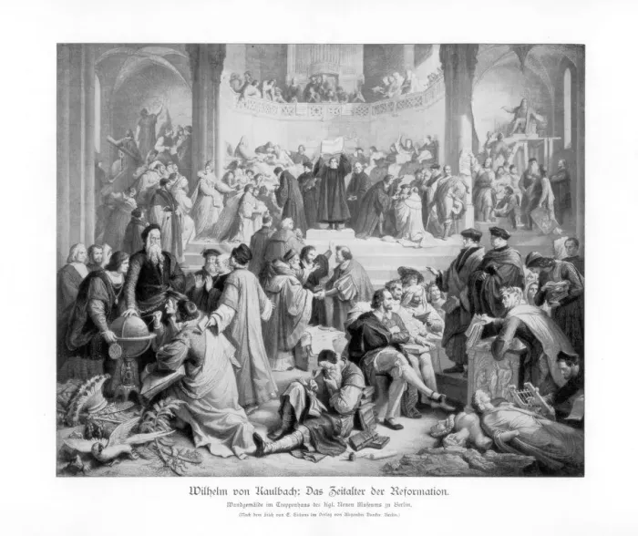 Framed Print : The Age of the Reformation, (1872), 1900. Artist: Benoist Framed Print : The Age of the Reformation, (1872), 1900. Artist: Benoist