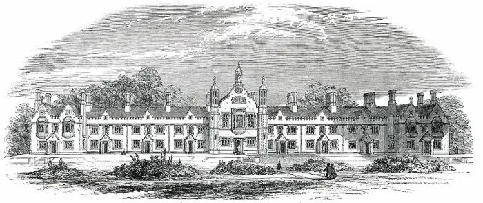 Framed Print : The Aged Freemasons Asylum, at Croydon: opened on Thursday, 1850. Creator: Unknown Framed Print : The Aged Freemasons Asylum, at Croydon: opened on Thursday, 1850. Creator: Unknown
