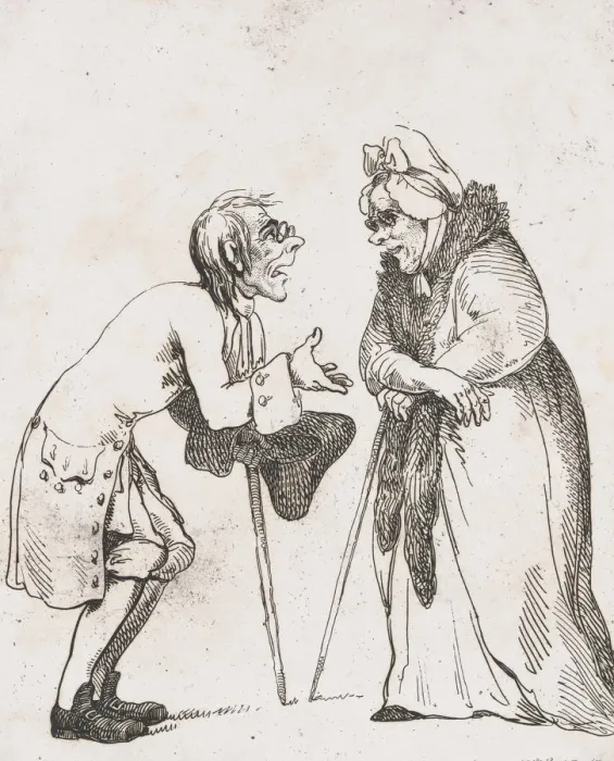 Framed Print : Aged Lovers, January 2, 1797. January 2, 1797. Creator: Thomas Rowlandson Framed Print : Aged Lovers, January 2, 1797. January 2, 1797. Creator: Thomas Rowlandson