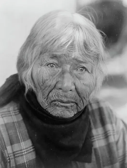 Framed Print : Aged Pomo woman, c1924. Creator: Edward Sheriff Curtis Framed Print : Aged Pomo woman, c1924. Creator: Edward Sheriff Curtis