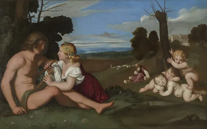 Framed Print : The Three Ages of Man (After Titian), ca 1681-1682. Creator: Sassoferrato (1609-1685) Framed Print : The Three Ages of Man (After Titian), ca 1681-1682. Creator: Sassoferrato (1609-1685)
