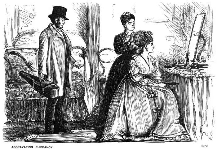 Framed Print : Aggravating Flippancy, 1870 (1891). Artist: George du Maurier