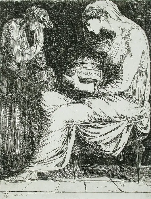 Framed Print : Aggripina with the Ashes of Germanicus, c1775. Creator: Alexander Runciman Framed Print : Aggripina with the Ashes of Germanicus, c1775. Creator: Alexander Runciman