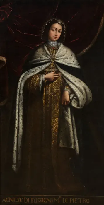 Framed Print : Agnes of Faucigny, wife of Peter II, Count of Savoy. Artist: Anonymous Framed Print : Agnes of Faucigny, wife of Peter II, Count of Savoy. Artist: Anonymous