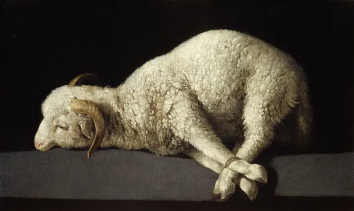 Framed Print : Agnus Dei, 1635-1640. Artist: Zurbaran, Francisco, de (1598-1664) Framed Print : Agnus Dei, 1635-1640. Artist: Zurbaran, Francisco, de (1598-1664)