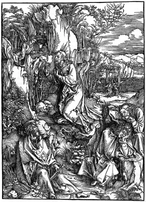 Framed Print : Agony in the Garden, 1498, (1936). Artist: Albrecht Durer Framed Print : Agony in the Garden, 1498, (1936). Artist: Albrecht Durer