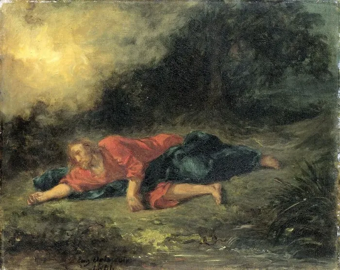 Framed Print : The Agony in the Garden, 1851. Creator: Eugene Delacroix Framed Print : The Agony in the Garden, 1851. Creator: Eugene Delacroix