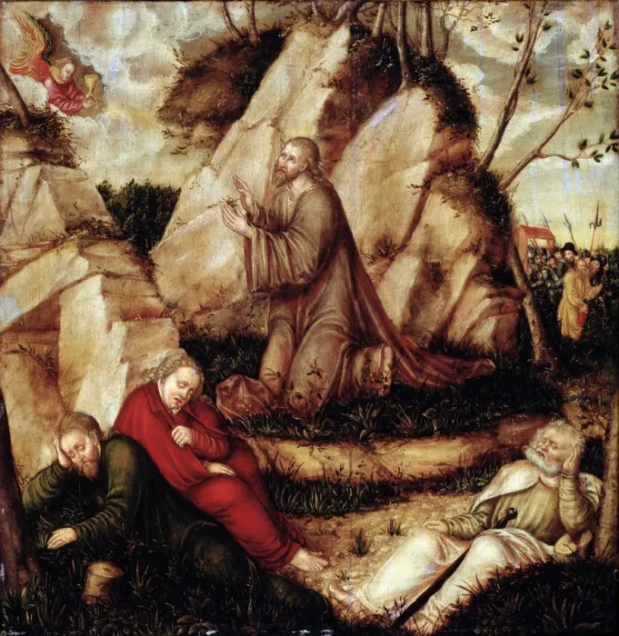 Framed Print : The Agony in the Garden. Artist: Cranach, Lucas, the Elder (1472-1553) Framed Print : The Agony in the Garden. Artist: Cranach, Lucas, the Elder (1472-1553)