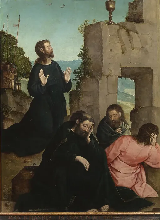 Framed Print : The Agony in the Garden. Artist: Juan de Flandes (ca. 1465-1519) Framed Print : The Agony in the Garden. Artist: Juan de Flandes (ca. 1465-1519)