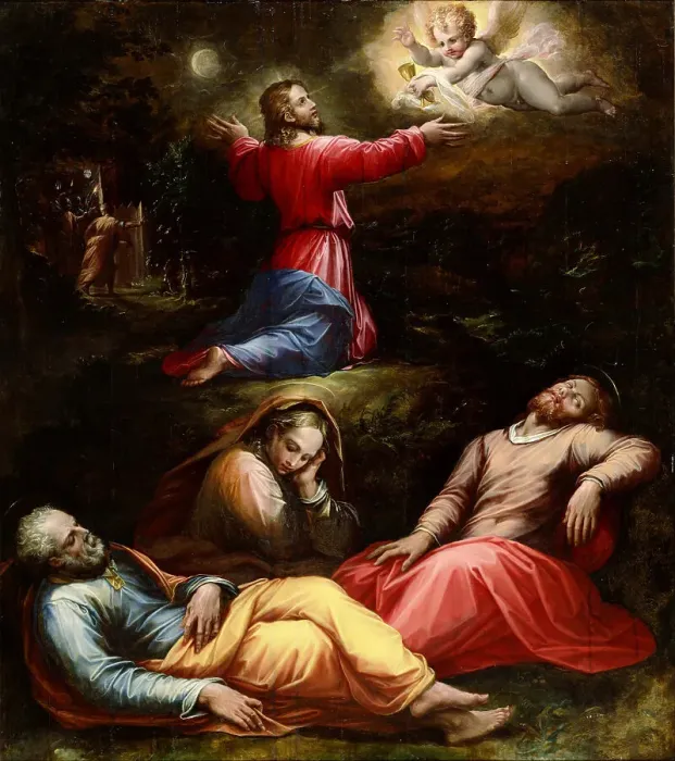 Framed Print : The Agony in the Garden. Artist: Vasari, Giorgio (1511-1574) Framed Print : The Agony in the Garden. Artist: Vasari, Giorgio (1511-1574)