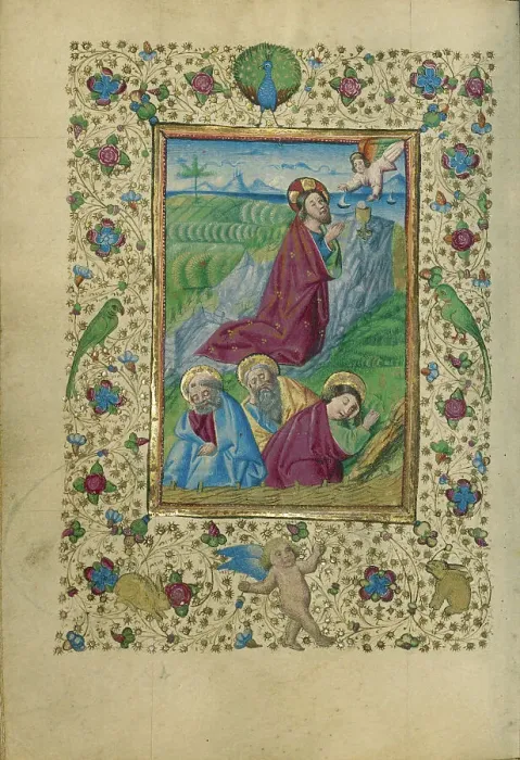 Framed Print : The Agony in the Garden; Book of Hours, about 1460. Creator: Unknown Framed Print : The Agony in the Garden; Book of Hours, about 1460. Creator: Unknown