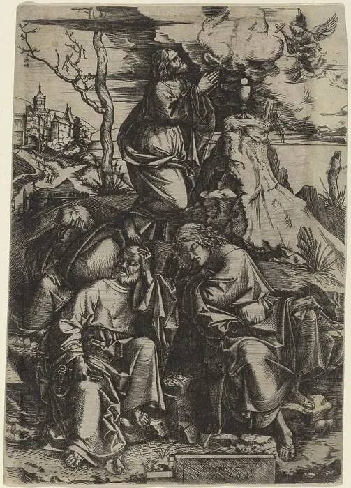 Framed Print : The Agony in the Garden, c. 1506 / 1507. Creator: Benedetto Montagna Framed Print : The Agony in the Garden, c. 1506 / 1507. Creator: Benedetto Montagna