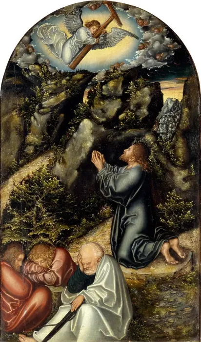 Framed Print : The Agony in the Garden, c. 1520. Artist: Cranach, Lucas, the Elder (1472-1553) Framed Print : The Agony in the Garden, c. 1520. Artist: Cranach, Lucas, the Elder (1472-1553)
