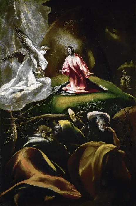 Framed Print : The Agony in the Garden, ca 1608. Creator: El Greco, Dominico (1541-1614)