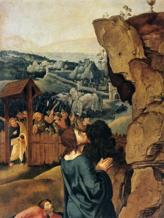 Framed Print : The Agony in the Garden, detail, 1527-1530. Artist: Pieter Coecke van Aelst Framed Print : The Agony in the Garden, detail, 1527-1530. Artist: Pieter Coecke van Aelst