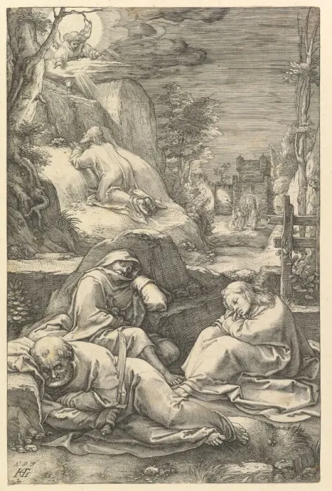 Framed Print : The Agony in the Garden, from The Passion of Christ, 1597. Creator: Hendrik Goltzius Framed Print : The Agony in the Garden, from The Passion of Christ, 1597. Creator: Hendrik Goltzius