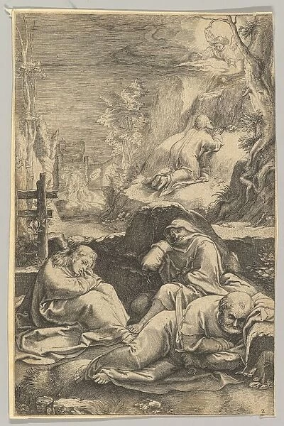 The Agony in the Garden, from The Passion of Christ, ca. 1623. Creator: Ludovicus Siceram
