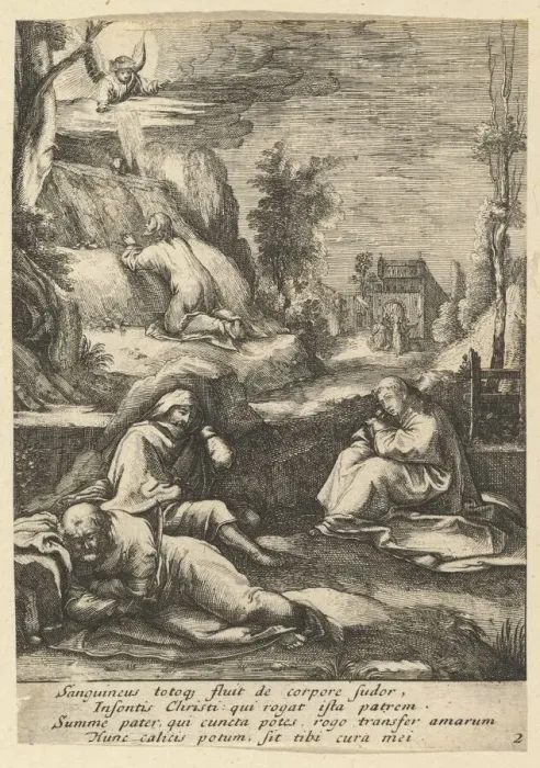 Framed Print : The Agony in the Garden, from The Passion of Christ, mid 17th century Framed Print : The Agony in the Garden, from The Passion of Christ, mid 17th century