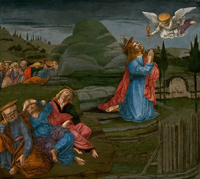 Framed Print : The Agony in the Garden, probably 1491. Creator: Benvenuto di Giovanni Framed Print : The Agony in the Garden, probably 1491. Creator: Benvenuto di Giovanni
