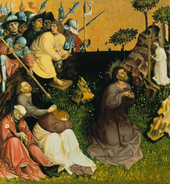 Framed Print : The Agony in the Garden. The Wings of the Wurzach Altar, 1437. Artist: Multscher, Hans (c. 1400-1467) Framed Print : The Agony in the Garden. The Wings of the Wurzach Altar, 1437. Artist: Multscher, Hans (c. 1400-1467)