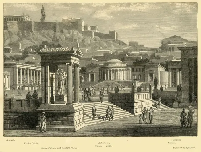 Framed Print : Agora of Athens (restored), 1890. Creator: Unknown Framed Print : Agora of Athens (restored), 1890. Creator: Unknown