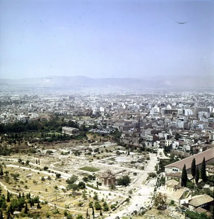 Framed Print : The Agora seen from the Metropolis, Athens, c20th century Framed Print : The Agora seen from the Metropolis, Athens, c20th century