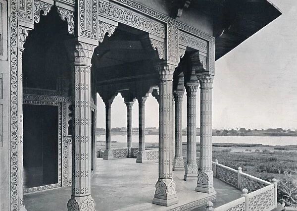 Agra. Balcony of the Jasmine Tower, c1910. Creator: Unknown