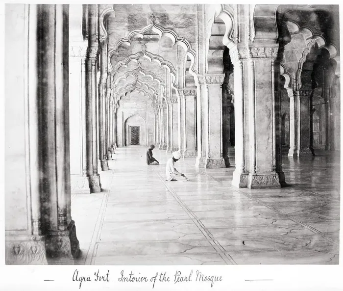 Framed Print : Agra Fort, Interior of the Pearl Mosque, Late 1860s. Creator: Samuel Bourne Framed Print : Agra Fort, Interior of the Pearl Mosque, Late 1860s. Creator: Samuel Bourne