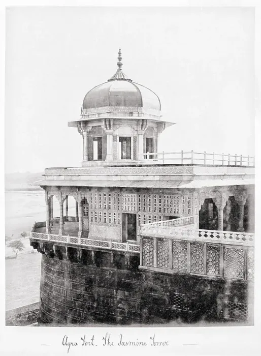 Framed Print : Agra Fort, The Jasmine Tower, Late 1860s. Creator: Samuel Bourne Framed Print : Agra Fort, The Jasmine Tower, Late 1860s. Creator: Samuel Bourne