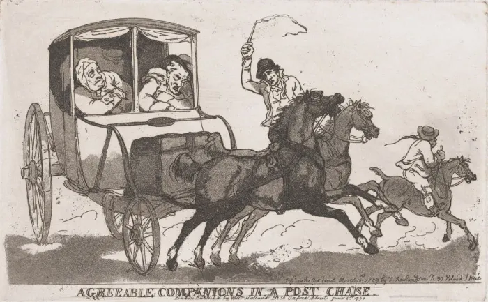 Framed Print : Agreeable Companions in a Post Chaise, June 5, 1790. June 5, 1790 Framed Print : Agreeable Companions in a Post Chaise, June 5, 1790. June 5, 1790