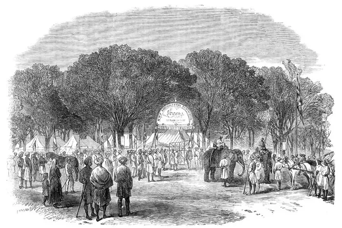 Framed Print : Agricultural Exhibition at Roorkee, North-West Provinces of India: general view, 1864. Creator: Unknown Framed Print : Agricultural Exhibition at Roorkee, North-West Provinces of India: general view, 1864. Creator: Unknown