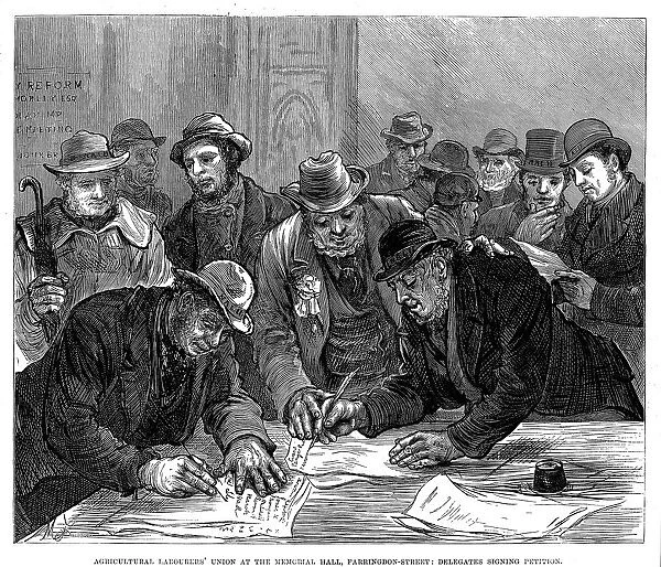 Agricultural Labourers Union meeting in Farringdon Street, London, 1877