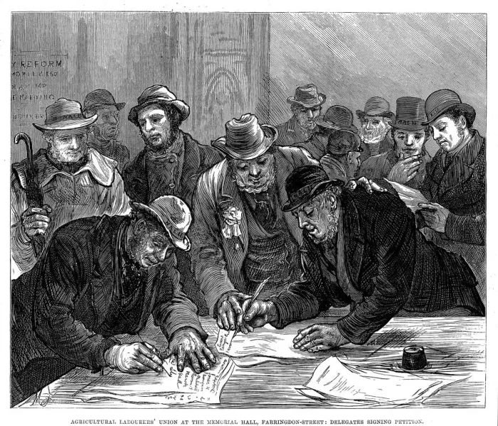 Framed Print : Agricultural Labourers Union meeting in Farringdon Street, London, 1877 Framed Print : Agricultural Labourers Union meeting in Farringdon Street, London, 1877