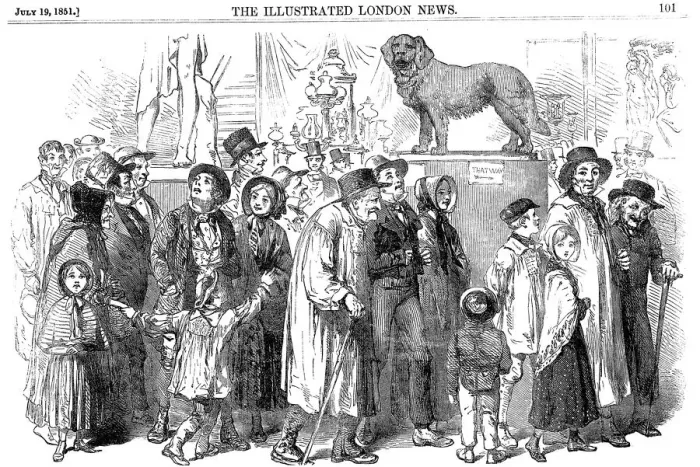 Framed Print : Agricultural workers and their families at the Great Exhibition of 1851 Framed Print : Agricultural workers and their families at the Great Exhibition of 1851