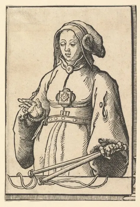 Framed Print : Agrippine Sibyl, from the series of Sibyls, ca. 1530. Creator: Lucas van Leyden Framed Print : Agrippine Sibyl, from the series of Sibyls, ca. 1530. Creator: Lucas van Leyden