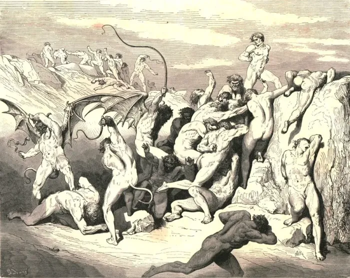 Framed Print : Ah! How they made them bound at the first stripe!, c1890. Creator: Gustave Doré Framed Print : Ah! How they made them bound at the first stripe!, c1890. Creator: Gustave Doré