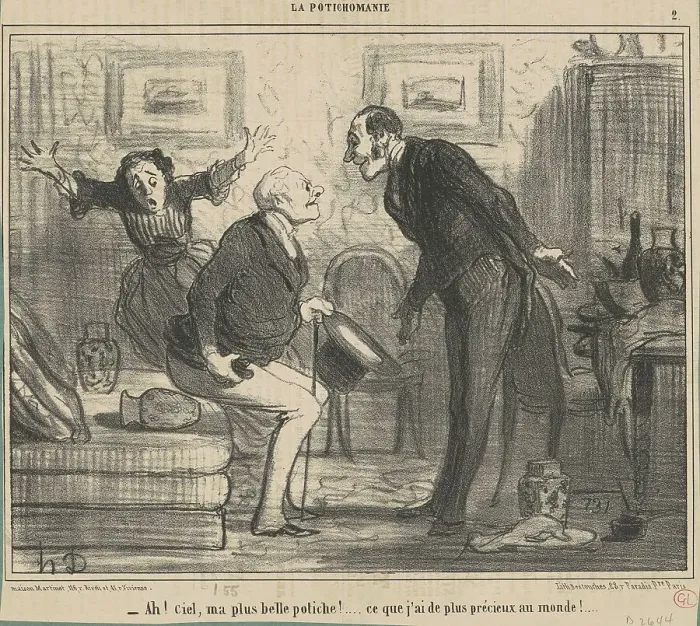 Framed Print : Ah! Ciel, ma plus belle potiche!... 19th century. Creator: Honore Daumier Framed Print : Ah! Ciel, ma plus belle potiche!... 19th century. Creator: Honore Daumier