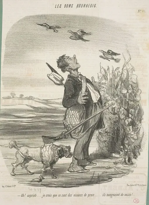 Framed Print : Ah!... Je crois que ce sont des oiseaux de proie... 19th century. Creator: Honore Daumier Framed Print : Ah!... Je crois que ce sont des oiseaux de proie... 19th century. Creator: Honore Daumier