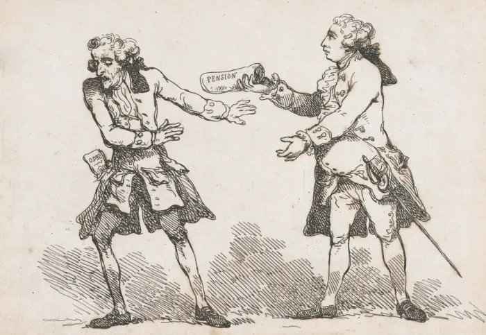 Framed Print : Ah let me Sire refuse it... from Peters Pension by Peter Pindar, Esq. 1787. 1787 Framed Print : Ah let me Sire refuse it... from Peters Pension by Peter Pindar, Esq. 1787. 1787