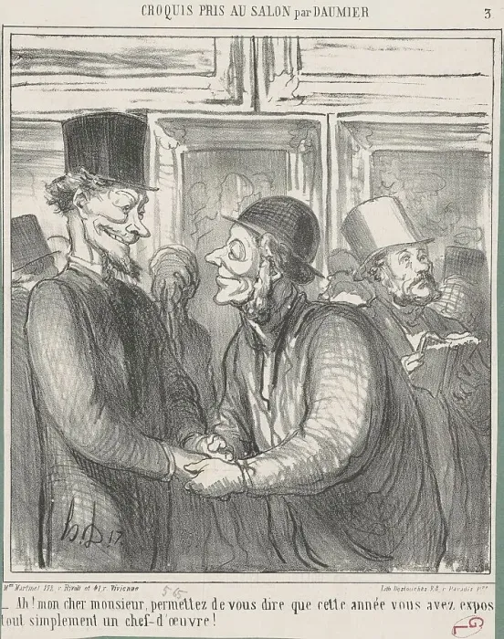 Framed Print : Ah! Mon cher monsieur, permettez de... 19th century. Creator: Honore Daumier Framed Print : Ah! Mon cher monsieur, permettez de... 19th century. Creator: Honore Daumier
