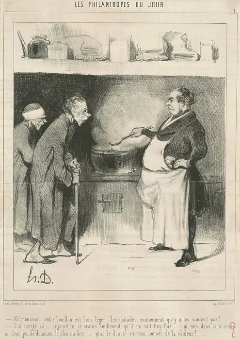 Framed Print : Ah! Monsieur...votre bouillon est... 19th century. Creator: Honore Daumier Framed Print : Ah! Monsieur...votre bouillon est... 19th century. Creator: Honore Daumier