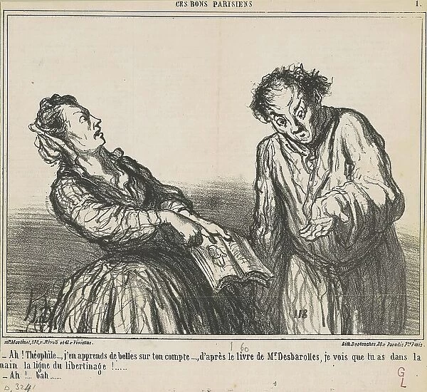 Ah! Théophile... j'en apprends de belles... 19th century. Creator: Honore Daumier