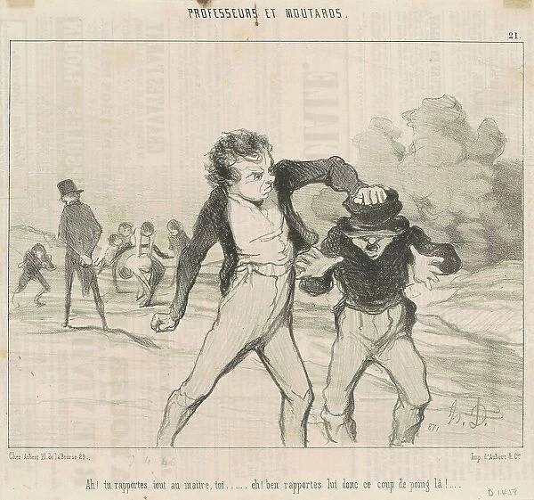 Ah! Tu rapportes tout au maître, toi... 19th century. Creator: Honore Daumier