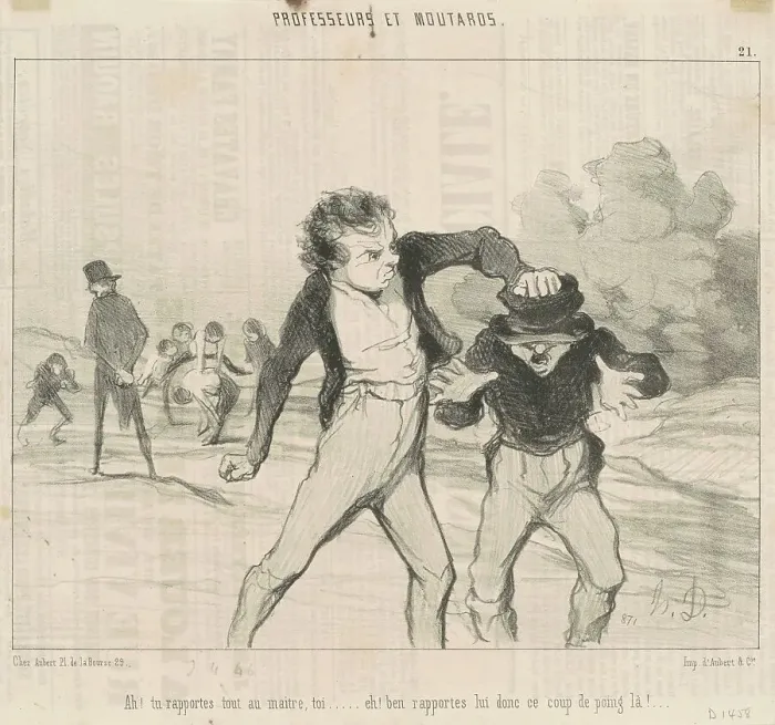 Framed Print : Ah! Tu rapportes tout au maître, toi... 19th century. Creator: Honore Daumier Framed Print : Ah! Tu rapportes tout au maître, toi... 19th century. Creator: Honore Daumier